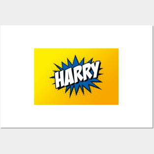 Personalised 'Harry' Kapow Wow Cartoon Comic Style Design Posters and Art